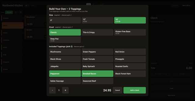 Options that know the size